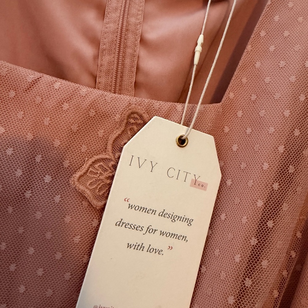 Ivy City Co Pink Butterfly Embroidered Dress